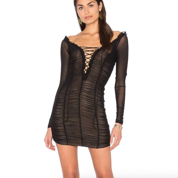 Majorelle Darling Dress in Black Lace Up - Picture 1 of 6